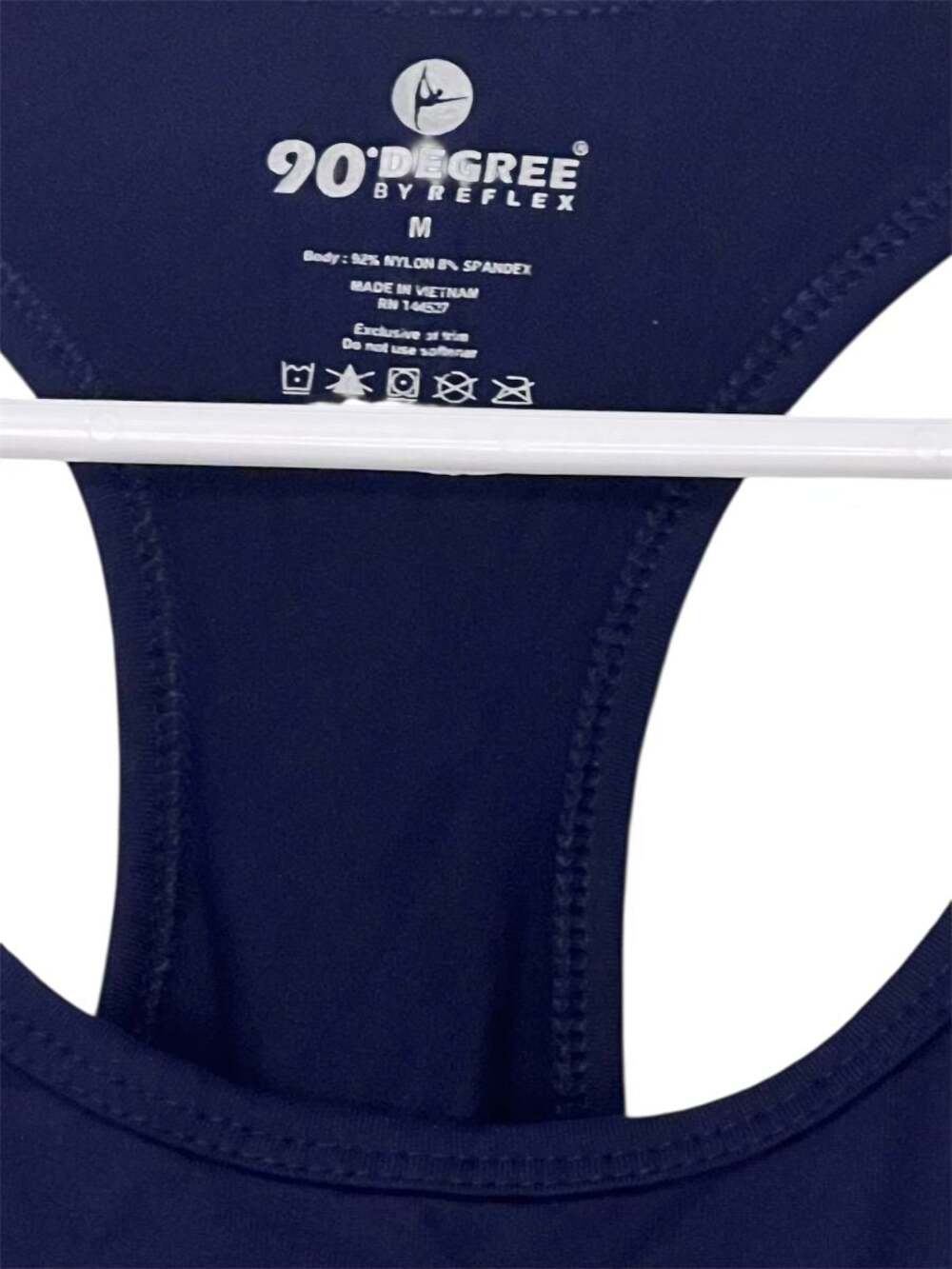 90 Degree by Reflex Navy Blue Racerback Workout Tank Top Size M